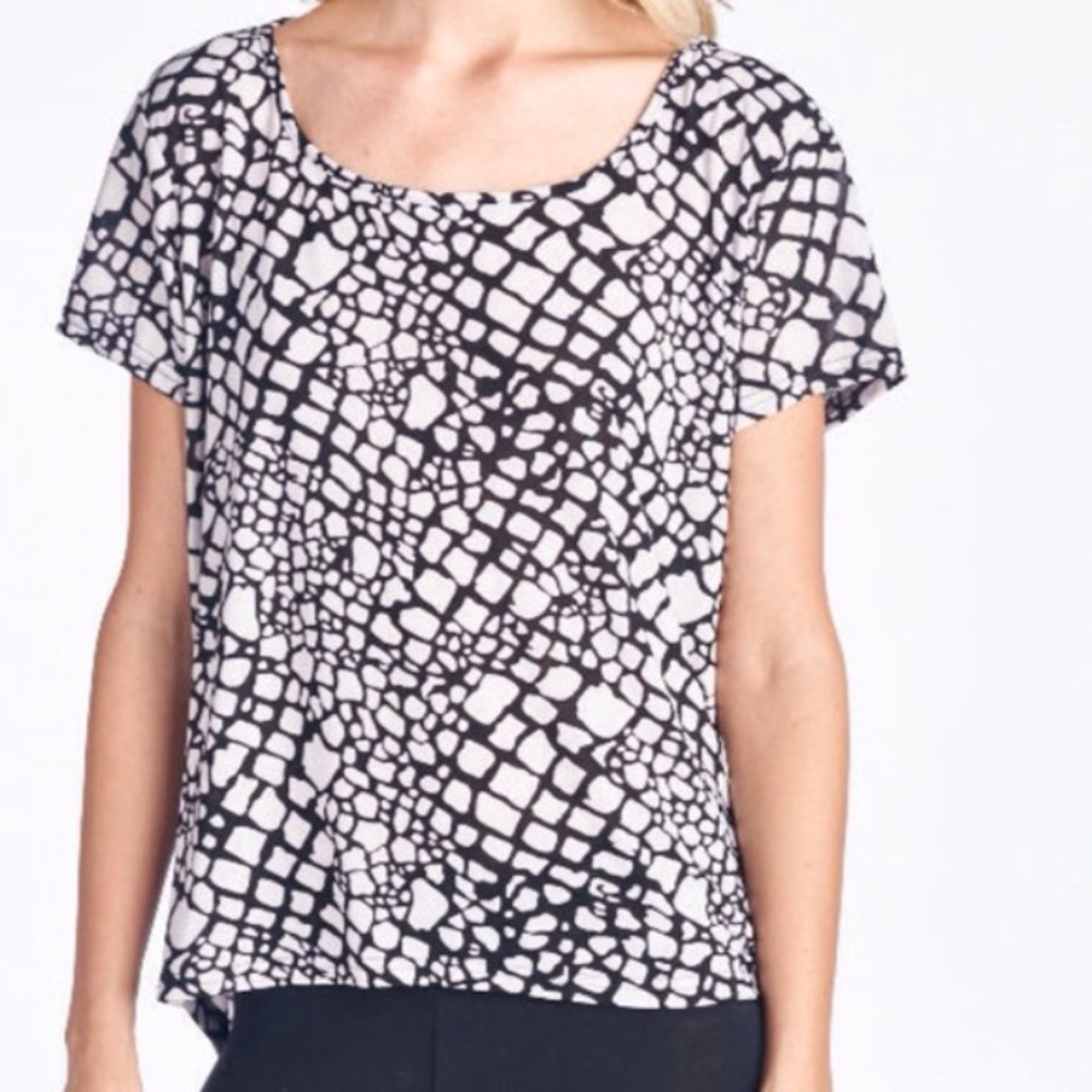 TNO Black White Snakeskin Career Top 2X